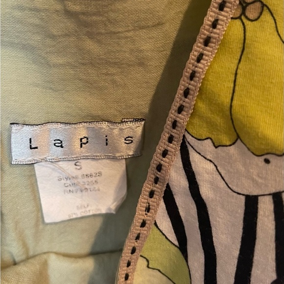 Lapis Women’s Floral A-Line Skirt - Black, White, Green, Tan - Picture 4 of 5